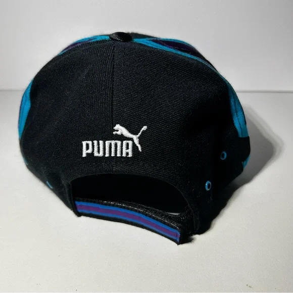 Vintage Charlotte Hornets NBA Puma Hat Snapback Cap One Size Black / Blue